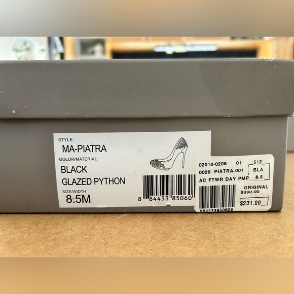 MA-PIATRA,  BLACK GLAZED PYTHON,  8.5 medium width, - Picture 10 of 10